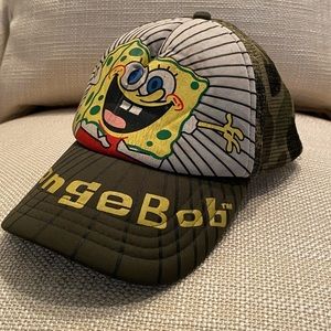 Sponge Bob Square Pants Vintage Hat w Camouflage Mesh Adjustable Baseball Hat